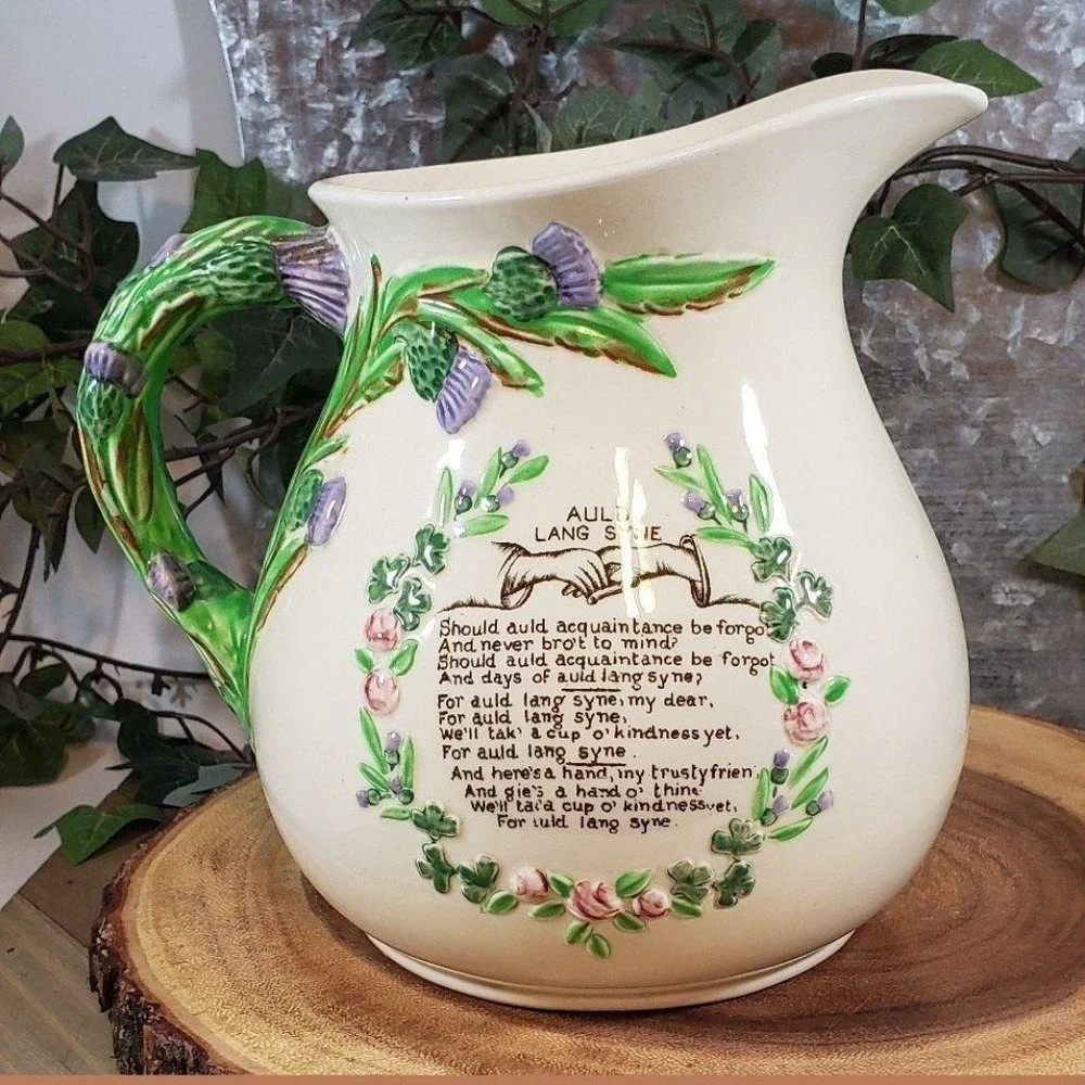 Antique Music Box Pitcher Made in England by Crown Devin Fieldings Working 1940s